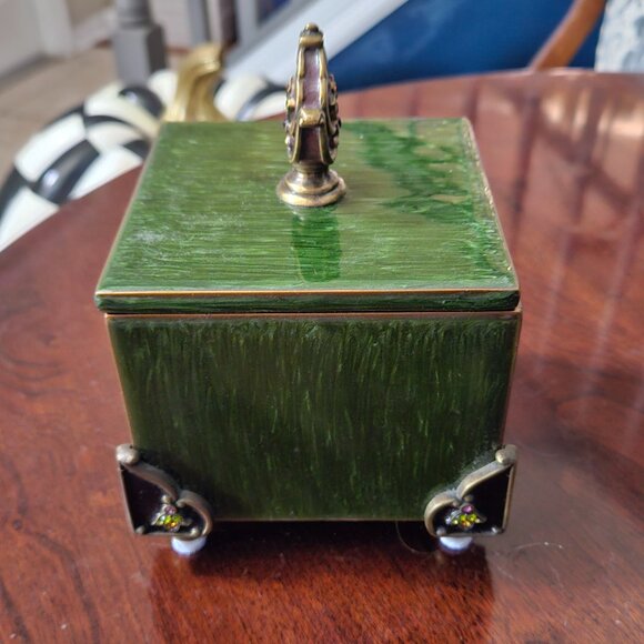 RARE JAY STRONGWATER ARABESQUE DARJEELING DESK OFFICE CRYSTAL TRINKET BOX TRAY - Picture 4 of 12